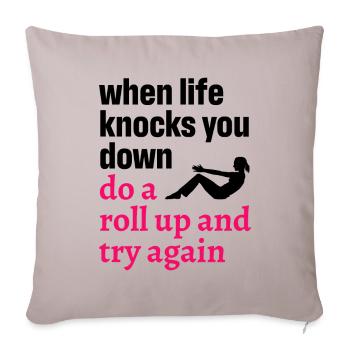 Pilates cite quand la vie vous renverse - Housse de coussin décorative 45 x 45 cm - taupe clair - Devant