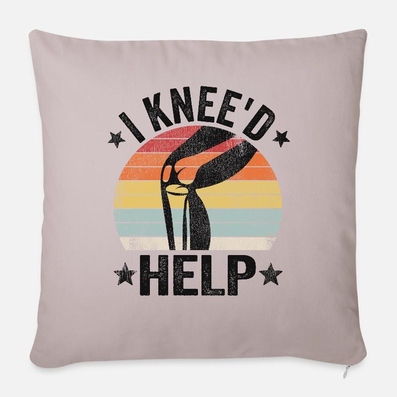 Knie Operation Künstliches Knie Geschenk Genesung - Sofakissenbezug 45 x 45 cm - helles Taupe