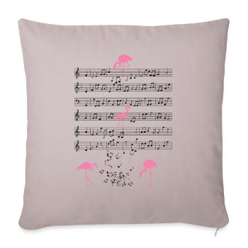 Flamingo Music Sheet Music Cadeau - Housse de coussin décorative 45 x 45 cm - taupe clair - Devant