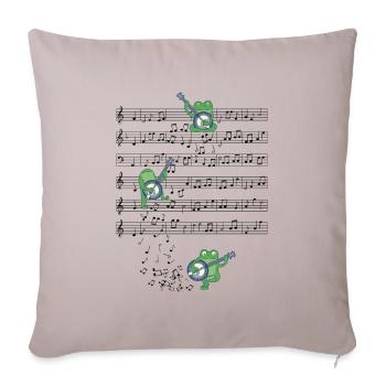 Frog Banjo Partition De Musique Cadeau - Housse de coussin décorative 45 x 45 cm - taupe clair - Devant