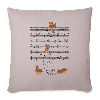 Yorkshire Terrier Dog Music Partition Cadeau - Housse de coussin décorative 45 x 45 cm - taupe clair - Devant