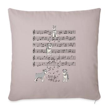 Schnauzer Dog Partition De Musique Cadeau - Housse de coussin décorative 45 x 45 cm - taupe clair - Devant