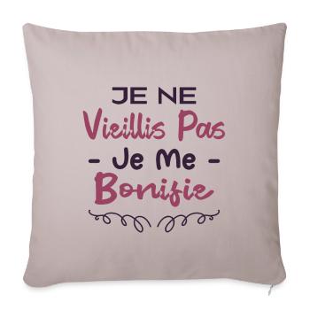 Je ne vieillis pas cadeau - Housse de coussin décorative 45 x 45 cm - taupe clair - Devant