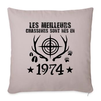 Chasseur | Anniversaire chasseur 1974 cadeau 1974 - Housse de coussin décorative 45 x 45 cm - taupe clair - Devant