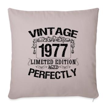 1977 Vintage | Limitierte Auflage 1977 perfekt gealtert - Sofakissenbezug 45 x 45 cm - helles Taupe - Vorne
