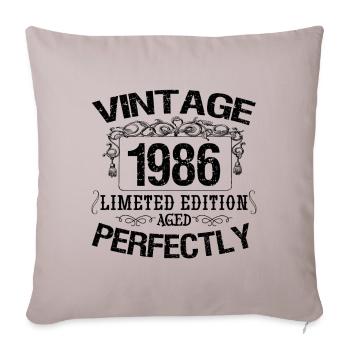 1986 Vintage | Limited edition 1986 aged perfectly - Sofa pillowcase 17,3'' x 17,3'' (45 x 45 cm) - light taupe - Front