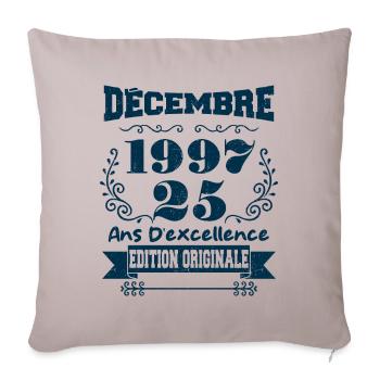 décembre 1997 Edition original | Vintage 1997 - Housse de coussin décorative 45 x 45 cm - taupe clair - Devant