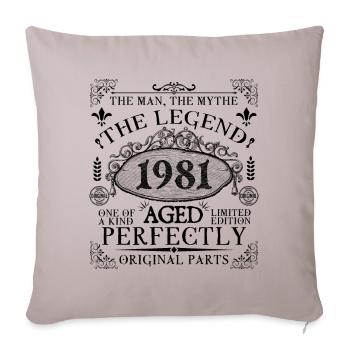 1981 | The Legend since 1981 birthday - Sofa pillowcase 17,3'' x 17,3'' (45 x 45 cm) - light taupe - Front