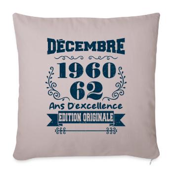 décembre 1960 Edition original | Vintage 1960 - Housse de coussin décorative 45 x 45 cm - taupe clair - Devant