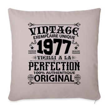 1977 Vintage Anniversaire 1977 original birthday - Housse de coussin décorative 45 x 45 cm - taupe clair - Devant