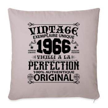 1966 Vintage Anniversaire 1966 original birthday - Housse de coussin décorative 45 x 45 cm - taupe clair - Devant