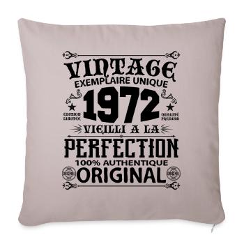1972 Vintage Anniversaire 1972 original birthday - Housse de coussin décorative 45 x 45 cm - taupe clair - Devant
