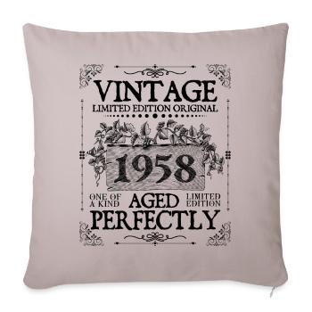 1958| Vintage Aged Perfectly since 1958 birthday - Sofa pillowcase 17,3'' x 17,3'' (45 x 45 cm) - light taupe - Front