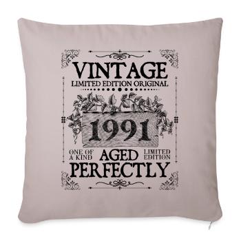 1991 | Vintage Aged Perfectly seit 1991 Geburtstag - Sofakissenbezug 45 x 45 cm - helles Taupe - Vorne