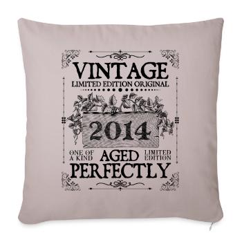 2014 | Vintage Aged Perfectly seit 2014 Geburtstag - Sofakissenbezug 45 x 45 cm - helles Taupe - Vorne