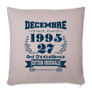 décembre 1995 Edition original | Vintage 1995 - Housse de coussin décorative 45 x 45 cm - taupe clair - Devant