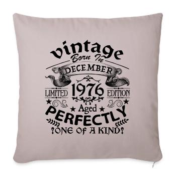 December 1976 | 1976 Vintage | born in December - Housse de coussin décorative 45 x 45 cm - taupe clair - Devant