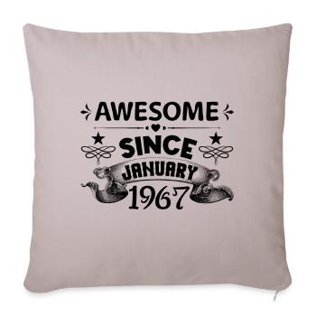January 1967 | Awesome 1967 | born in January - Housse de coussin décorative 45 x 45 cm - taupe clair - Devant