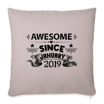 January 2019 | Awesome 2019 | born in January - Housse de coussin décorative 45 x 45 cm - taupe clair - Devant