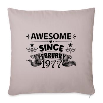 February 1977 | Awesome 1977 | born in February - Housse de coussin décorative 45 x 45 cm - taupe clair - Devant