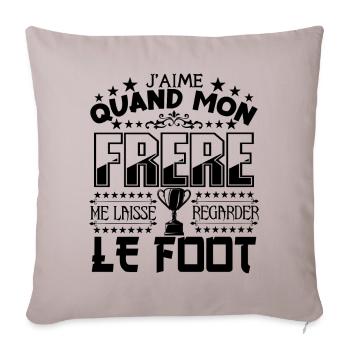 Le Foot | Mon Frère et Le football - Housse de coussin décorative 45 x 45 cm - taupe clair - Devant