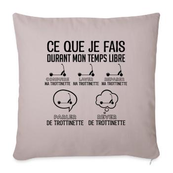 Trottinette | Cadeau fan de Trottinette - Housse de coussin décorative 45 x 45 cm - taupe clair - Devant