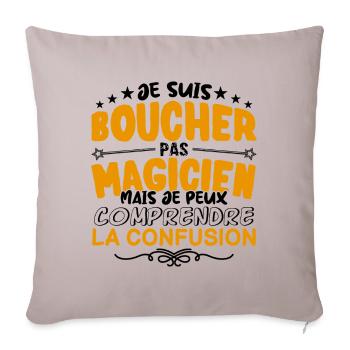 Boucher pas Magicien | le Meilleur Boucher cadeau - Housse de coussin décorative 45 x 45 cm - taupe clair - Devant