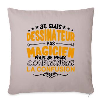 Dessinateur pas Magicien | le Meilleur Dessinateu - Housse de coussin décorative 45 x 45 cm - taupe clair - Devant
