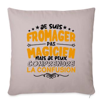 Fromager pas Magicien | le Meilleur Fromager cade - Housse de coussin décorative 45 x 45 cm - taupe clair - Devant