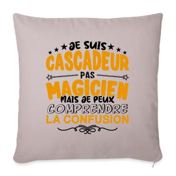 Cascadeur pas Magicien | le Meilleur Cascadeur ca - Housse de coussin décorative 45 x 45 cm - taupe clair - Devant