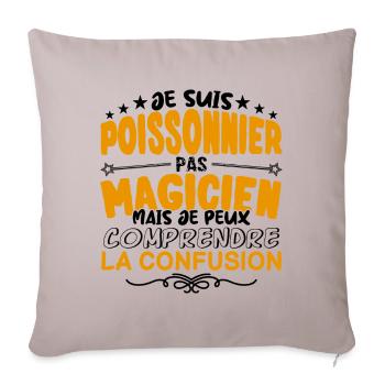 Poissonnier pas Magicien | le Meilleur Poissonnie - Housse de coussin décorative 45 x 45 cm - taupe clair - Devant