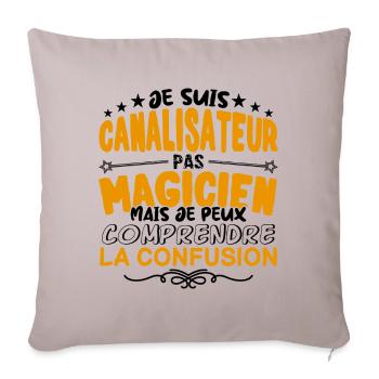Canalisateur pas Magicien | le Meilleur Canalisat - Housse de coussin décorative 45 x 45 cm - taupe clair - Devant