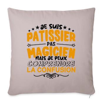 Patissier pas Magicien | le Meilleur Patissier ca - Housse de coussin décorative 45 x 45 cm - taupe clair - Devant