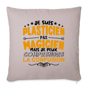 Plasticien pas Magicien | le Meilleur Plasticien - Housse de coussin décorative 45 x 45 cm - taupe clair - Devant