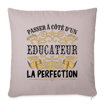 Educateur | le Meilleur cadeau Educateur - Housse de coussin décorative 45 x 45 cm - taupe clair - Devant
