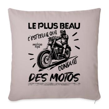 motard | meilleur motard fan de moto le plus beau! - Housse de coussin décorative 45 x 45 cm - taupe clair - Devant