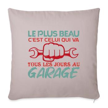 Mécanicien | lAutomobile Cadeau Auto Garage - Housse de coussin décorative 45 x 45 cm - taupe clair - Devant