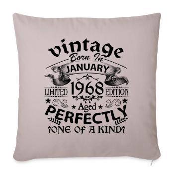 Janvier 1968 | Vintage 1968 | né en Janvier - Housse de coussin décorative 45 x 45 cm - taupe clair - Devant