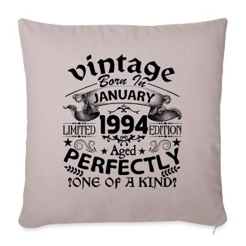 Janvier 1994 | Vintage 1994 | né en Janvier - Housse de coussin décorative 45 x 45 cm - taupe clair - Devant
