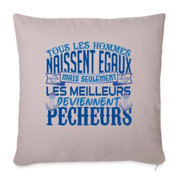 Pêcheur meilleurs Pêcheurs la pêche papa pêcheur!! - Housse de coussin décorative 45 x 45 cm - taupe clair - Devant
