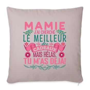 Mamie la meilleure Grand-mère fête des mères Mamie - Housse de coussin décorative 45 x 45 cm - taupe clair - Devant