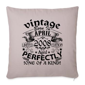 Avril 2008 | Vintage 2008 | né en Avril - Housse de coussin décorative 45 x 45 cm - taupe clair - Devant