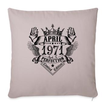 Vintage Avril 1971 Avril 1971 né en Avril - Housse de coussin décorative 45 x 45 cm - taupe clair - Devant