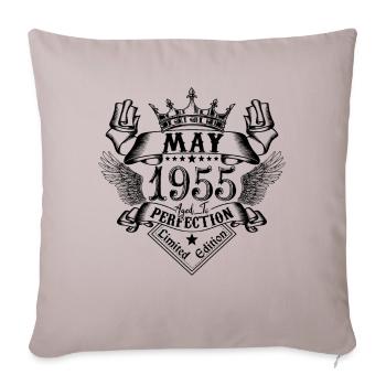Vintage May 1955 May 1955 born in May - Sofa pillowcase 17,3'' x 17,3'' (45 x 45 cm) - light taupe - Front