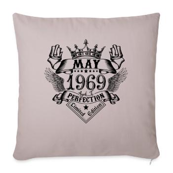 Vintage Mai 1969 Mai 1969 né en Mai - Housse de coussin décorative 45 x 45 cm - taupe clair - Devant