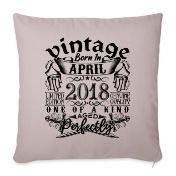 Anniversaire 2018 Avril 2018 ! né en Avril 2018 - Housse de coussin décorative 45 x 45 cm - taupe clair - Devant