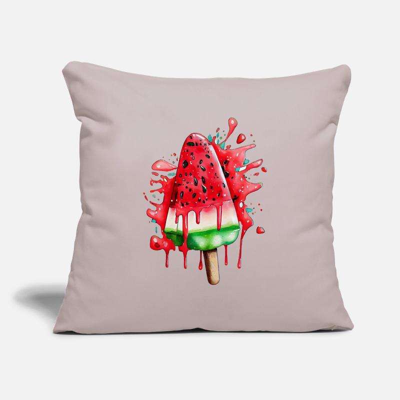 Pastèque Glace Crème glacée à la pastèque Housse de coussin décorative 45 x 45 cm