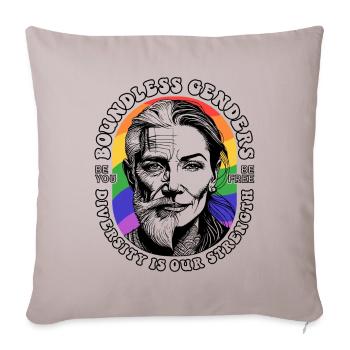 LGBTQIA+ Pride T-Shirt: Unity in Diversity - Sofa pillowcase 17,3'' x 17,3'' (45 x 45 cm) - light taupe - Front