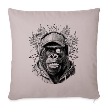 Wild & Ungezähmt: Gorilla Shirt für Street Art - Sofakissenbezug 45 x 45 cm - helles Taupe - Vorne