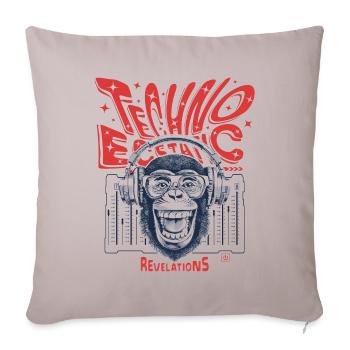 Ecstatic Techno: Affe, Beats und Primaten Shirt - Sofakissenbezug 45 x 45 cm - helles Taupe - Vorne